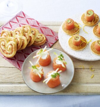 recette apéritif saumon roulés et palmiers