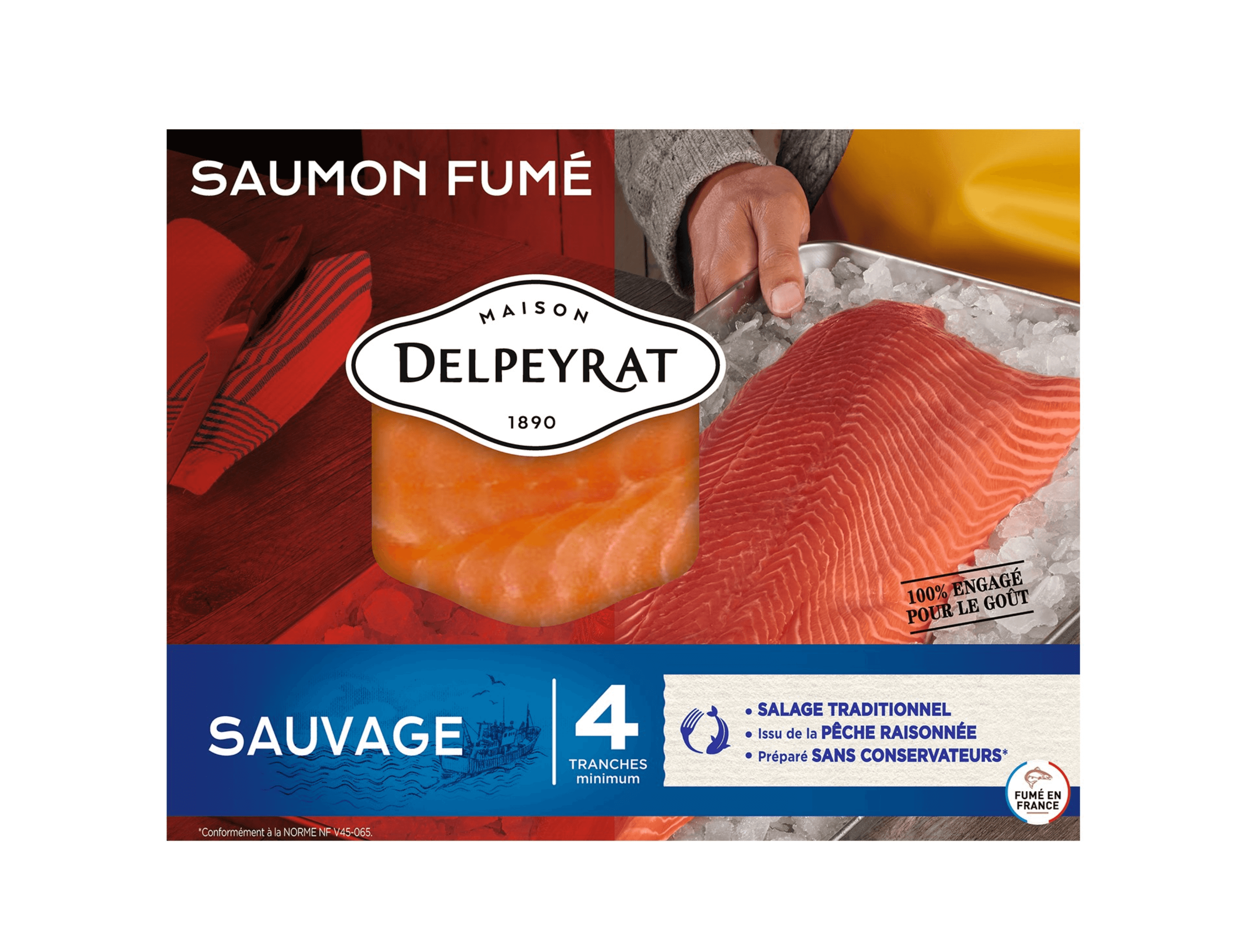 DELPEYRAT Saumon fumé sauvage 5 tranches 140g pas cher 